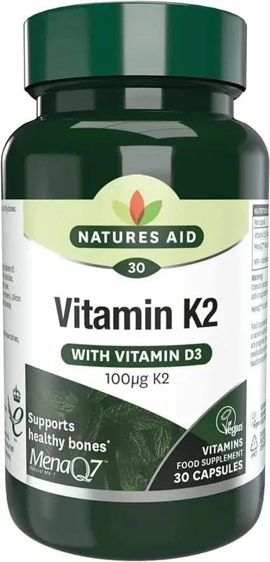 Natures Aid Vitamin K2 100mcg Capsules 30’s (with Vitamin D3)