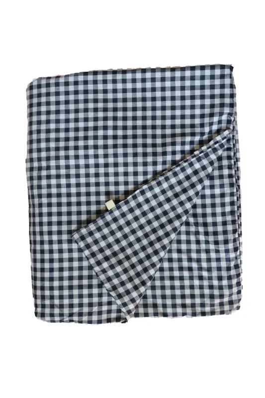Navy Gingham Crib Quilted Blanket