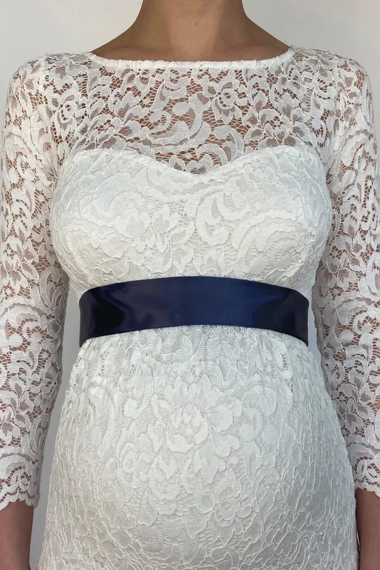 navy satin sash