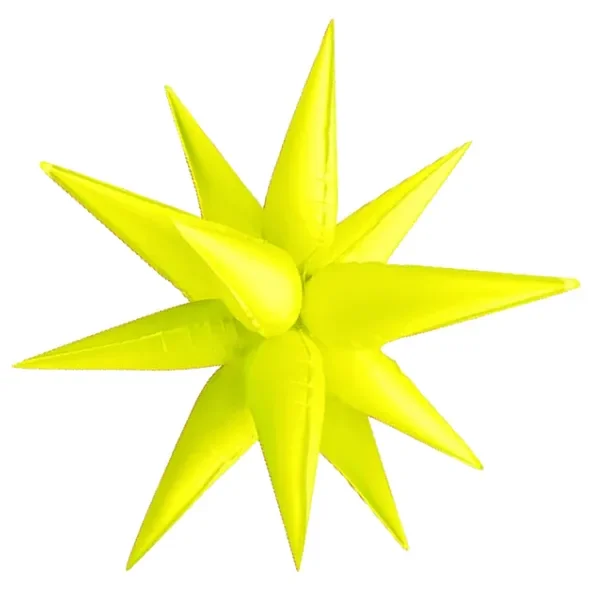 Neon Yellow Starburst Cluster Balloon – 19 “, 26 “, 40 “