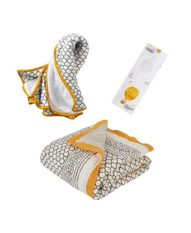 New Baby Gift Set – Yellow Mustard and Grey