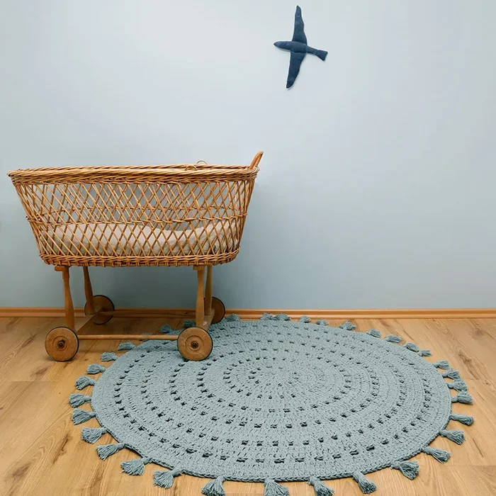 Nila Pale Green Crochet Children’s Rug