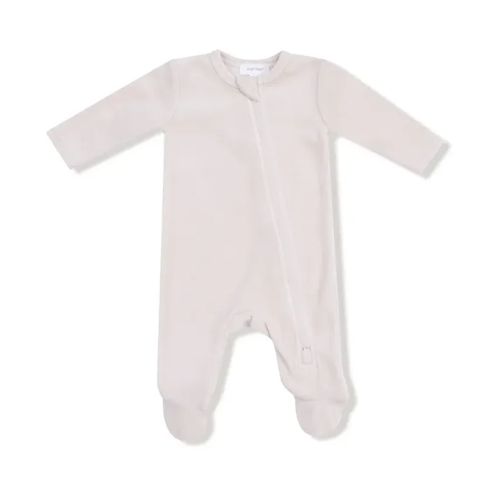 Oatmeal Velour Footie