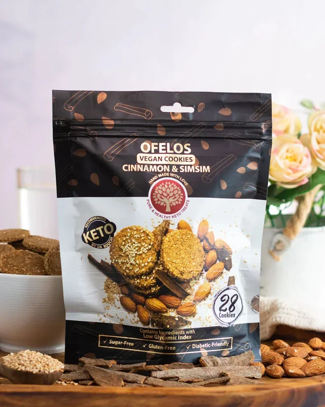 Ofelos Cinnamon and Simsim Flavoured Cookies – Diabetic and Keto-friendly