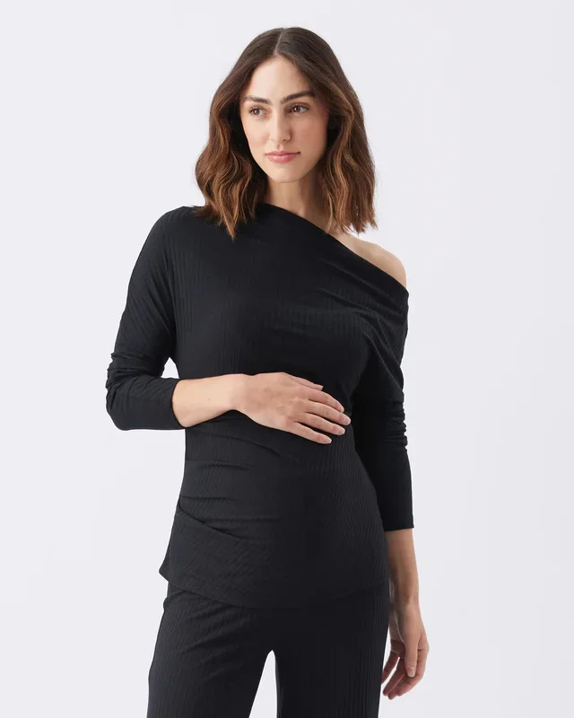 Off-Shoulder Rib Top