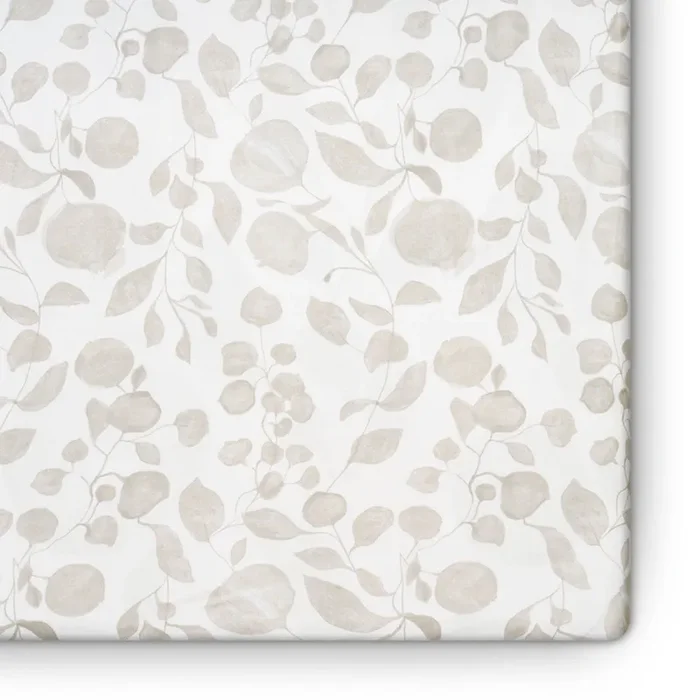 Oilo Leaf Jersey Crib Sheet