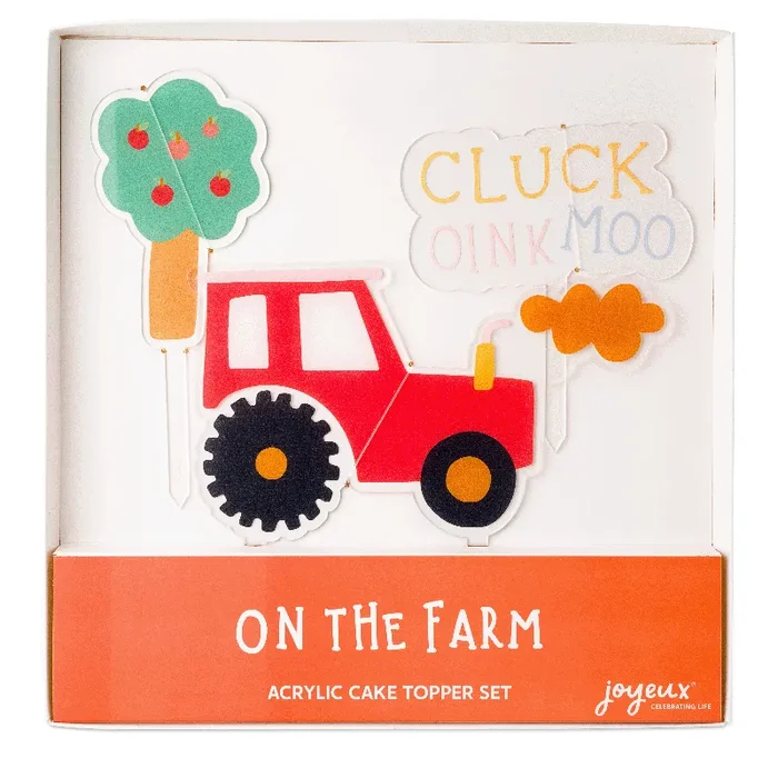 On The Farm Acrylic Cake Topper Set