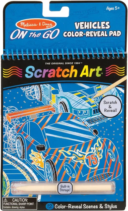 On the Go Scratch Art Color Reveal Pad – Vehicles