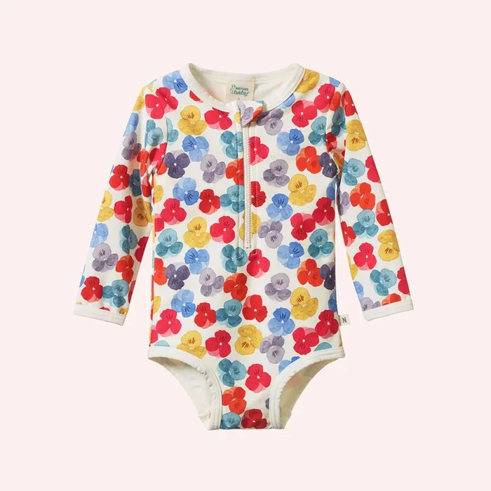 One Piece Bathing Swimsuit – Painted Delphine Print