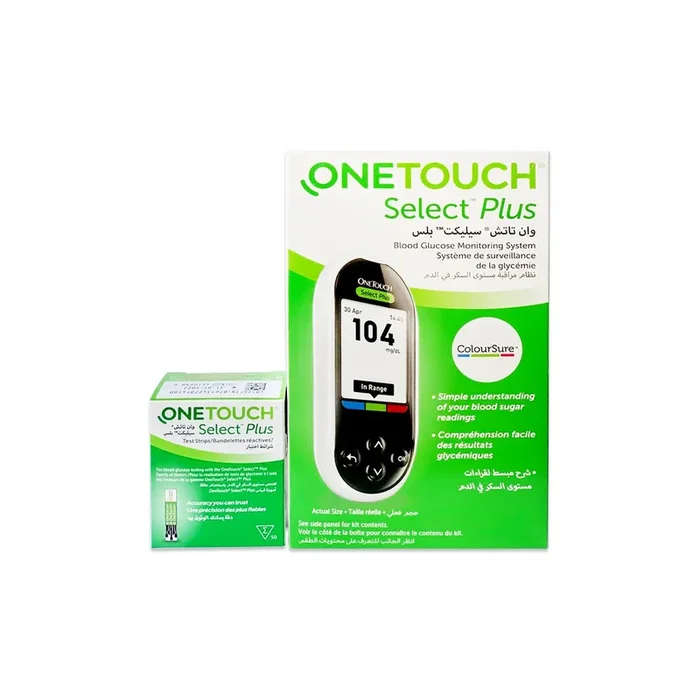 One Touch Select Plus Glucometer + Strip 50 Pieces Offer