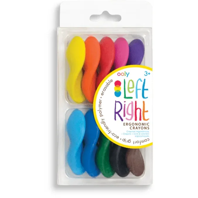 Ooly Left Right Ergonomic Crayons: Set of 10