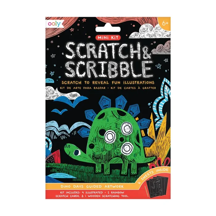 Ooly Mini Scratch & Scribble Art Kit: Dino Days