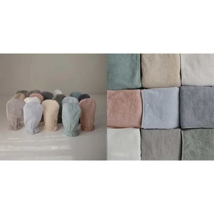 Organic Cotton Bath Mitt 2-Pack and Organic Cotton Baby Hooded Towel