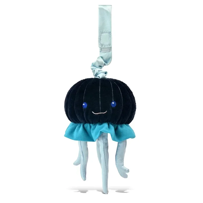 Organic Cotton Jellyfish Stroller Toy – Black