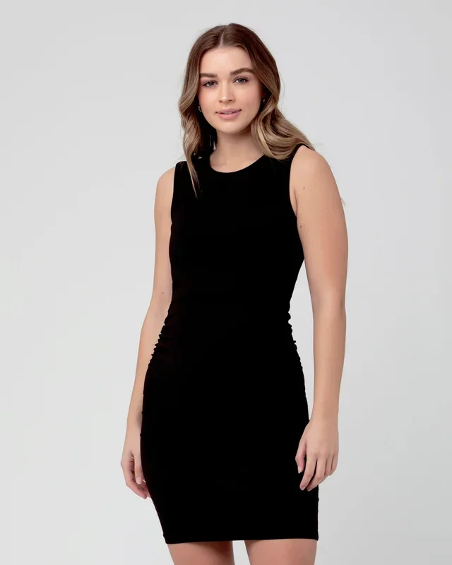Organic Nursing Tank Dress Black