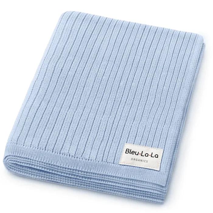 Organic Ribbed Knit Cotton Baby Blanket