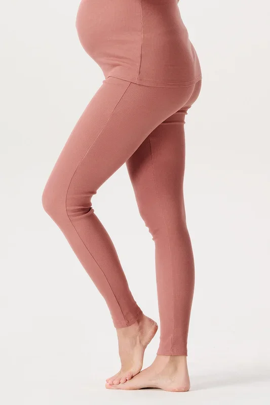 Organic Ripp Lounge- und Pyjama Leggings terracotta