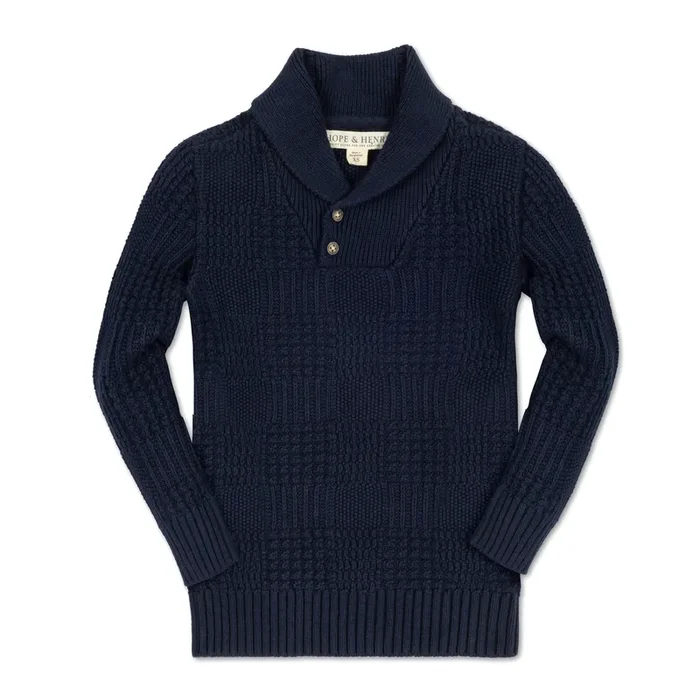 Organic Textured Shawl Collar Sweater – Baby