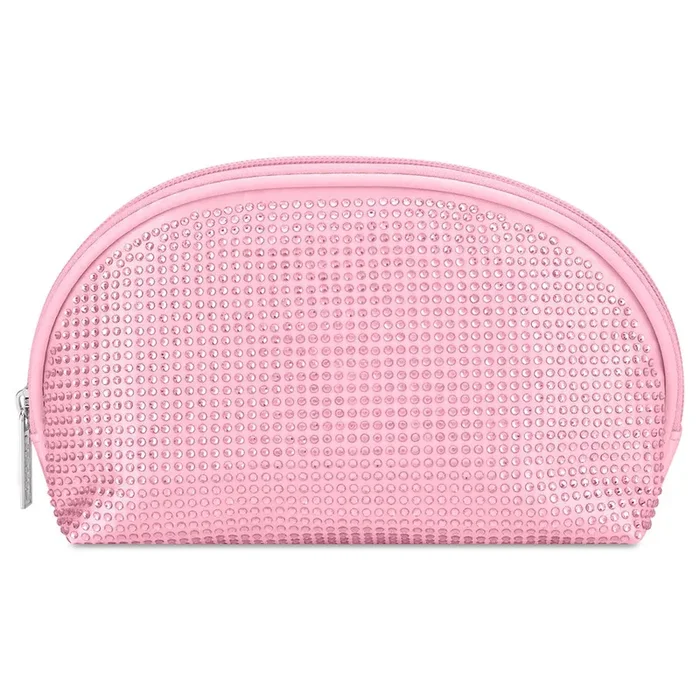 Oval Cosmetic Bag | Pink Rhinestone