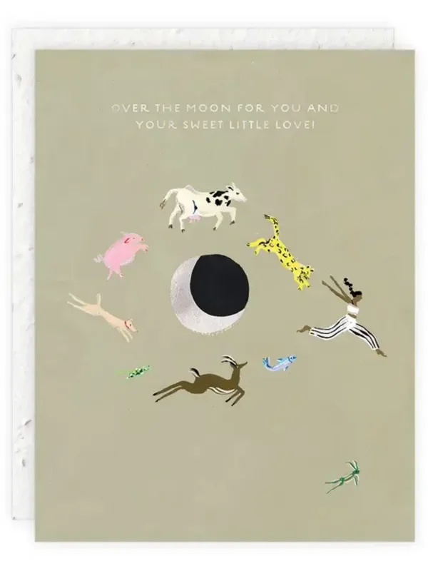 Over The Moon – Seeded Baby Congratulations Card