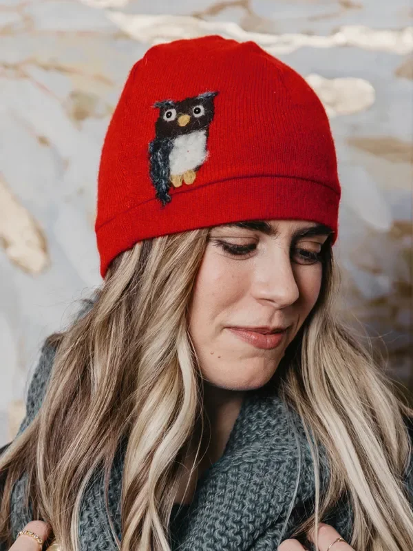 Owl Cashmere Hat – Adult/big Kid