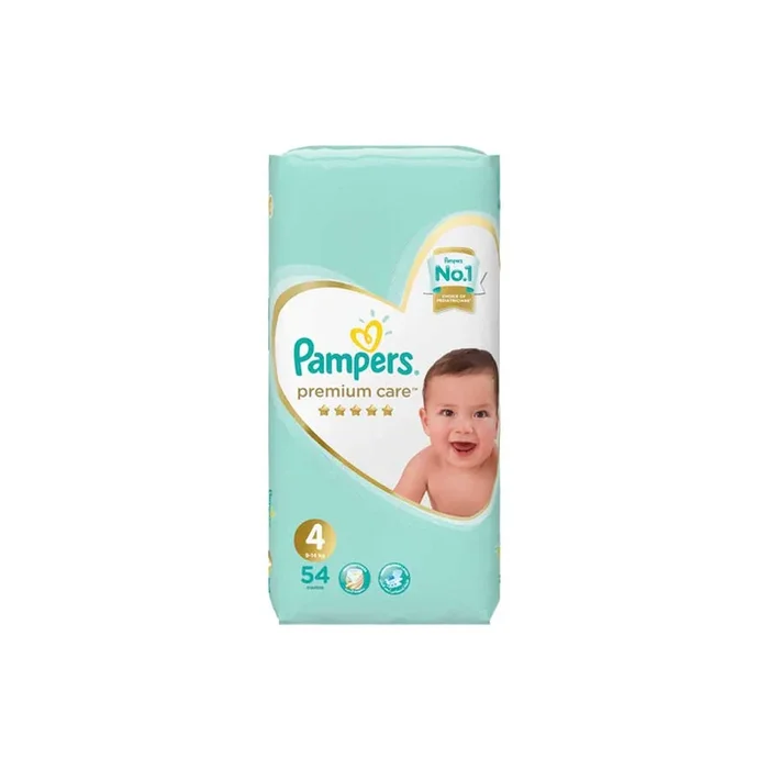 Pampers Premium Care Size 4 (9-14 Kg), 54 Diapers