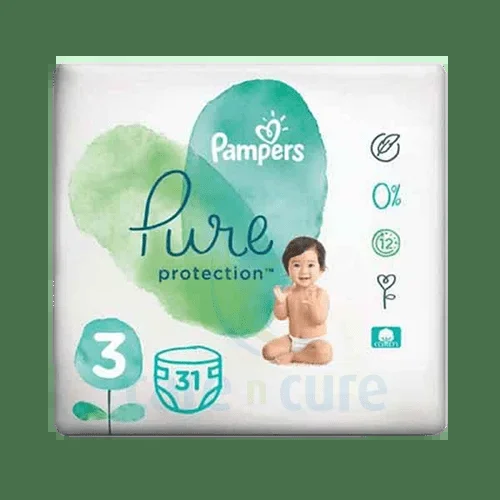 Pampers Pure Protection Size 3 (6-10Kg), 31 Diapers New