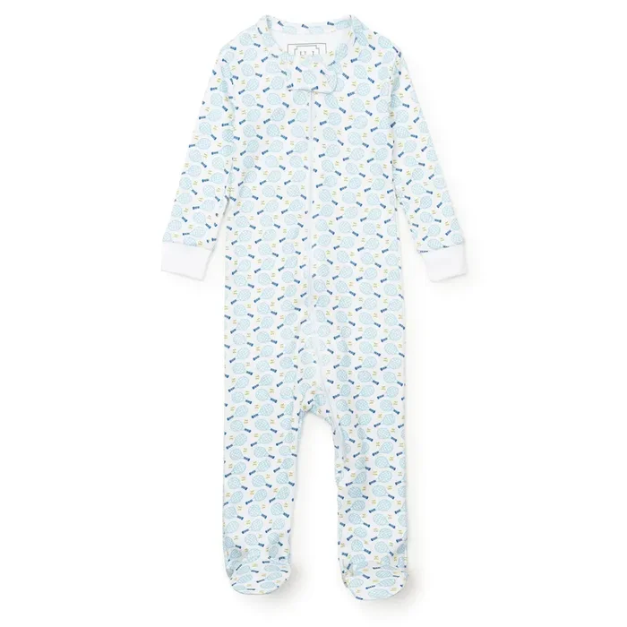 Parker Boys’ Pima Cotton Zipper Pajama – Tennis Match Blue