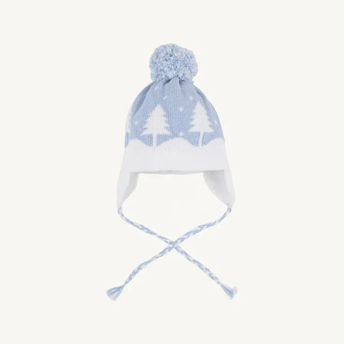 Parrish Pom Pom Hat – Beale Street Blue/Worth Ave White