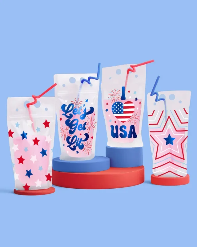 Party In The Usa Sippers – 16 Pouches + Straws