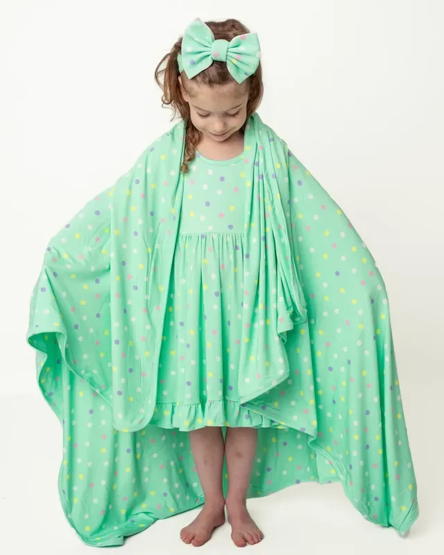 Pastel Dots | Double Layer Bamboo Toddler Blanket