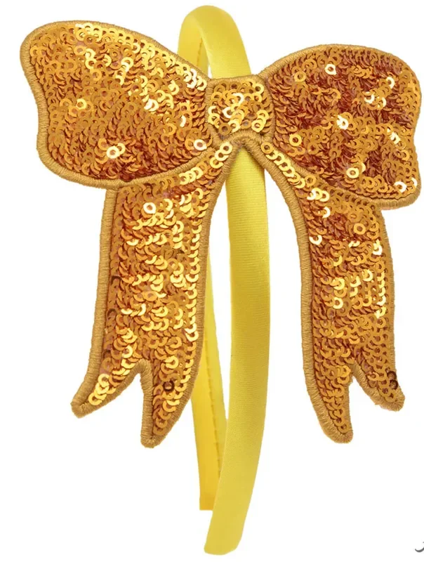 Patch Headband | Gold Bow