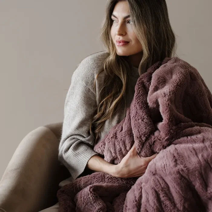 Patterned Faux Fur Throw Blankets