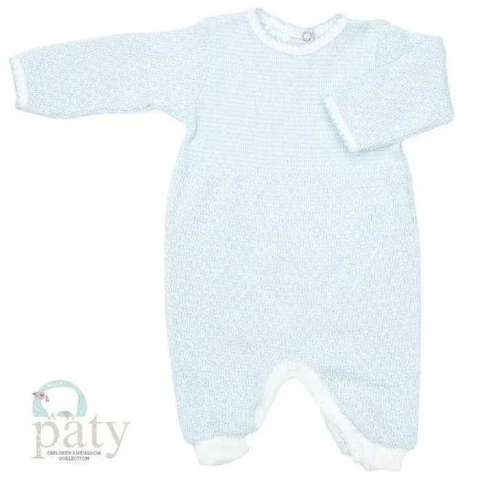 Paty Blue Long Sleeve Knit Romper