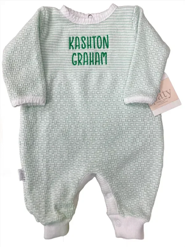 Paty Mint Long Sleeve Knit Romper