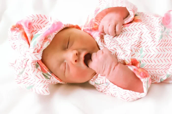 Peach Rose Baby Gown And Bow Headband