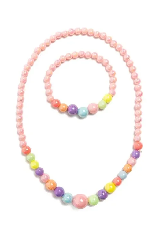 Pearly Pastel Necklace & Bracelet Set