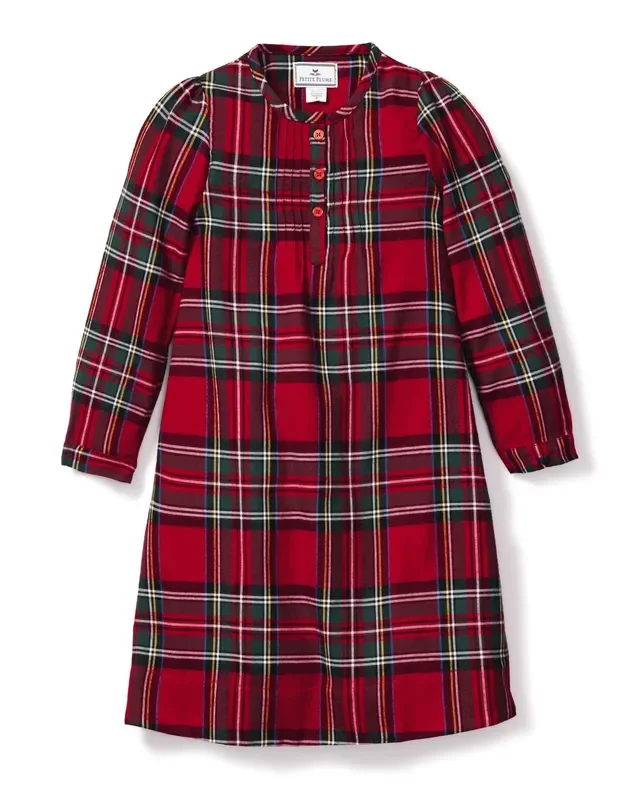Petite Plume- Girl’s Brushed Twill Beatrice Nightgown in Imperial Tartan