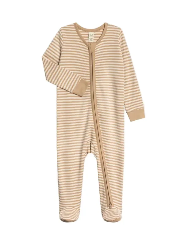 Peyton Zipper Sleeper – Clay Stripe