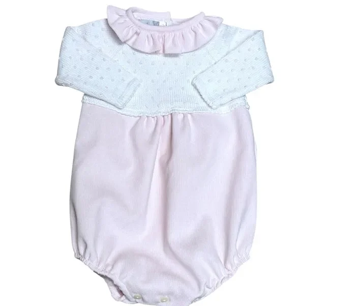 Pink Corduroy Bubble with Bitty Dot