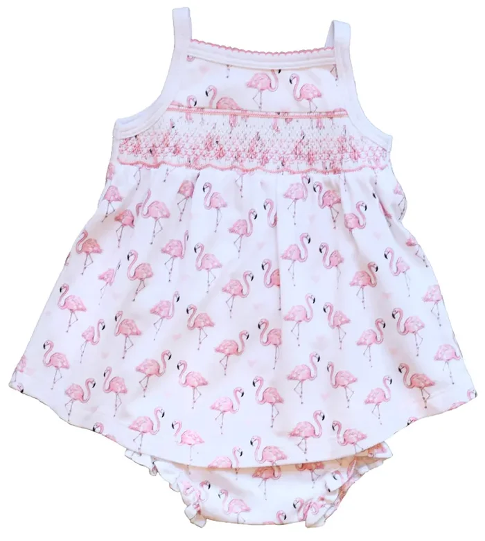 Pink Flamingo Smocked Dress