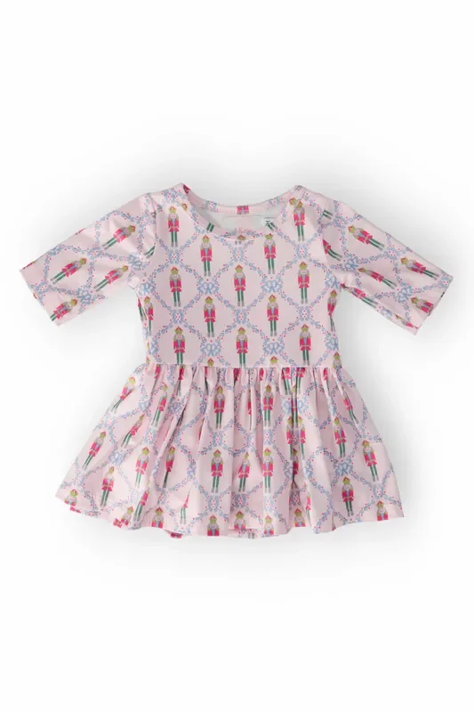 Pink Nutcracker 3/4 Sleeve Twirl Bodysuit