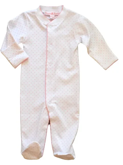 Pink Polka Dot Footie