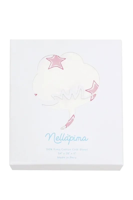 Pink Stars Print Crib Sheets