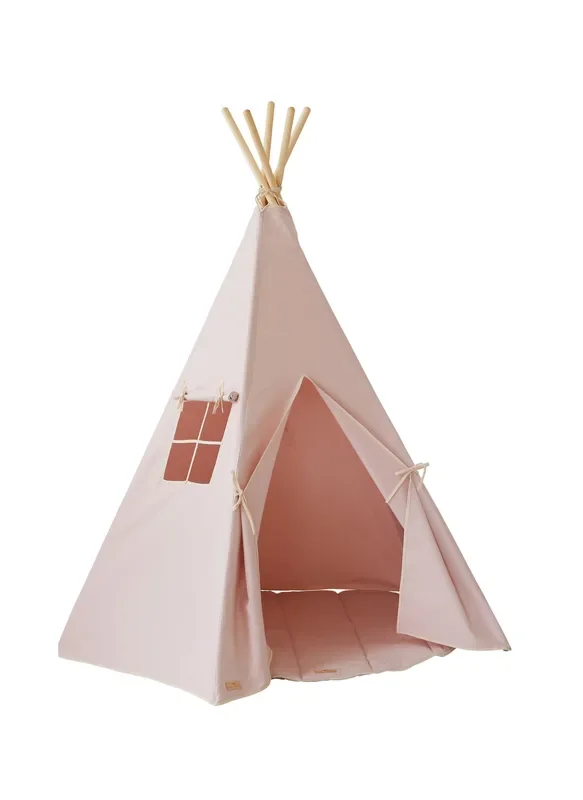 pink Teepee And Pink And Beige – Round Mat Set
