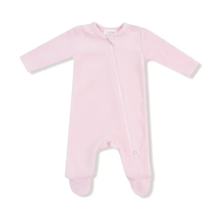 Pink Velour Footie