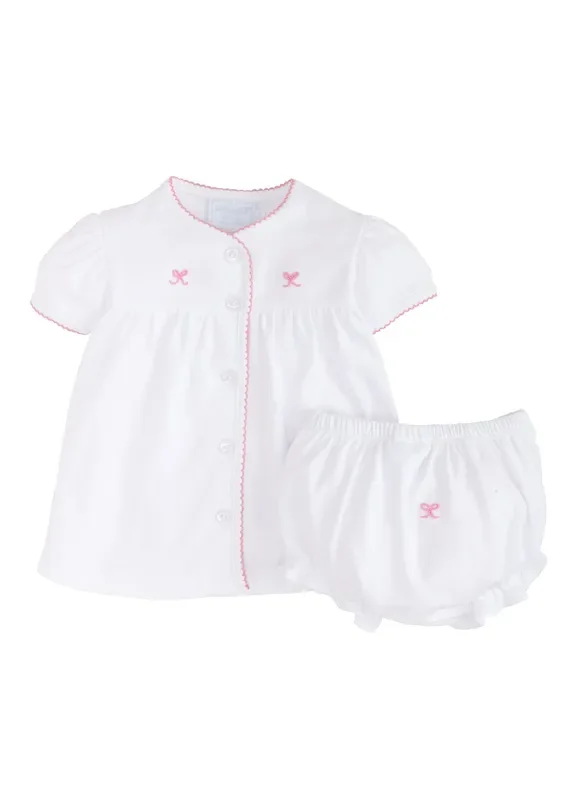 Pinpoint Layette Knit Set – Bow