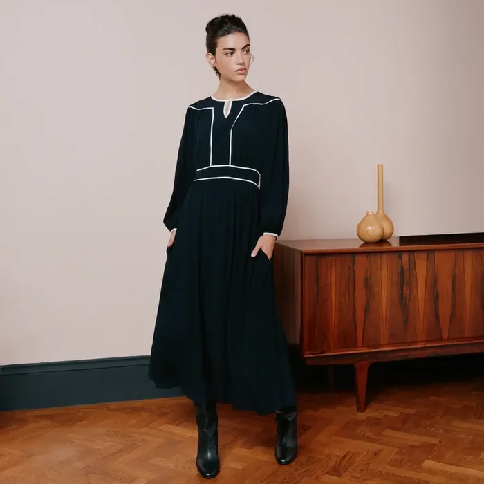 Piped Detail Dress