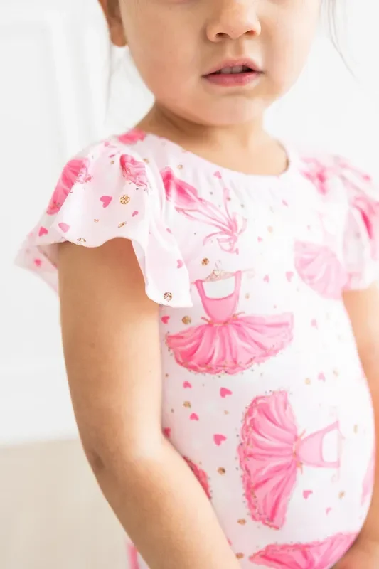 Pirouette S/s Flutter Sleeve Leotard