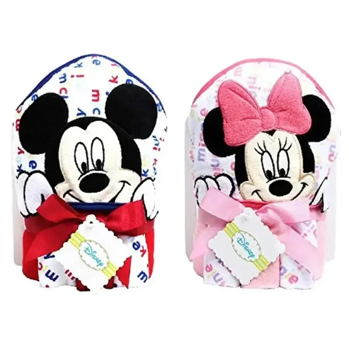 Playgro Mickey and Minnie Hooded Towel – 2asst CDU
